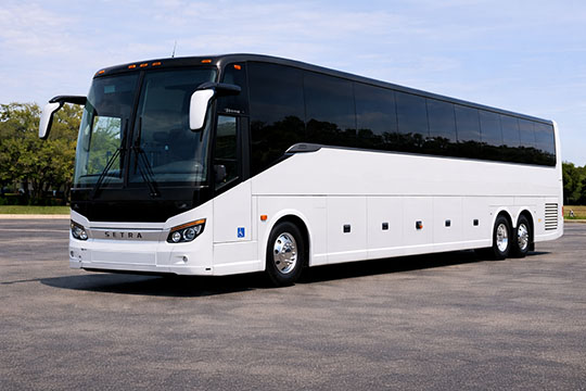 56-passenger charter bus available for charter in Malibu, CA